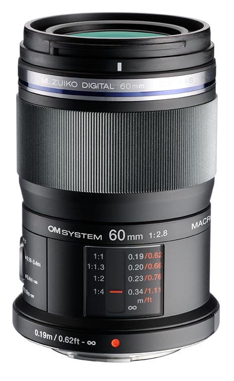 OM SYSTEM Objetivo M.Zuiko Digital ED 60 mm F2.8, Zoom estándar, Adecuado para Todas Las cámaras MFT (Modelos Olympus OM-D & Pen, Serie G de Panasonic), Negro