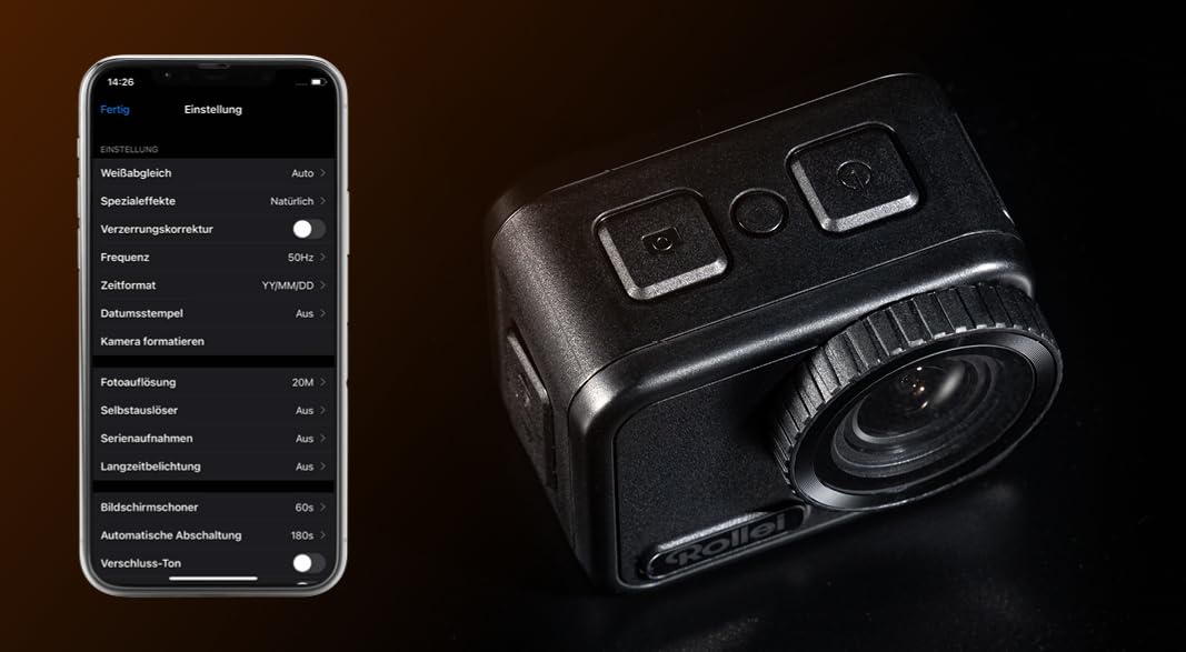 Rollei Actioncam 9s Cube: Brillante acción 4K, Resistente al Agua hasta 21 m, diseño Mini, Pantalla táctil y estabilización de Imagen para la Mejor Aventura