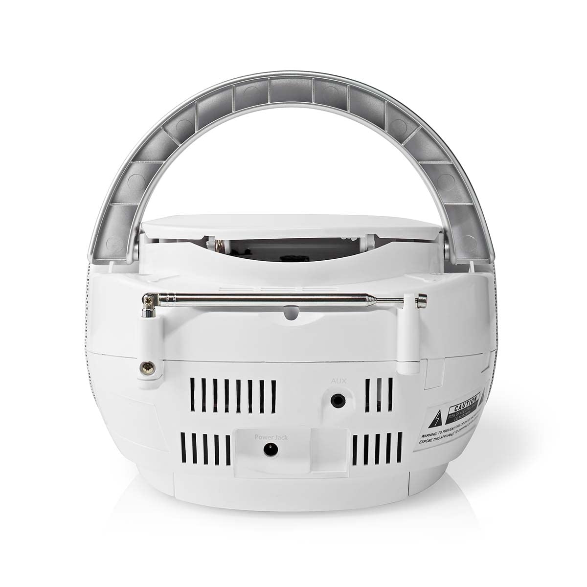 Nedis Boombox 9 W Bluetooth® Reproductor de CD/Radio F, Blanco