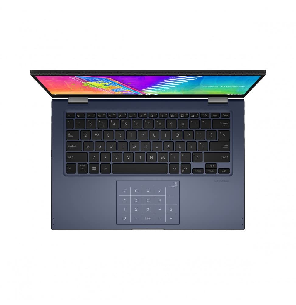Asus VivoBook Go 14 Flip TP1400KA-EC040WS - Portátil 14" Full HD (Celeron N4500, 4GB RAM, 128GB eMMC, UHD Graphics, Windows 11 Home in S Mode) Azul Tranquilo - Teclado QWERTY español