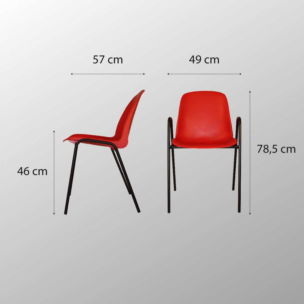 OFITURIA Silla de Oficina Sin Ruedas, Silla Confidente de Plástico con Estructura Metálica, Silla para Sala de Espera, Recepción, Reuniones, Conferencias, etc (12 Sillas, Azul)