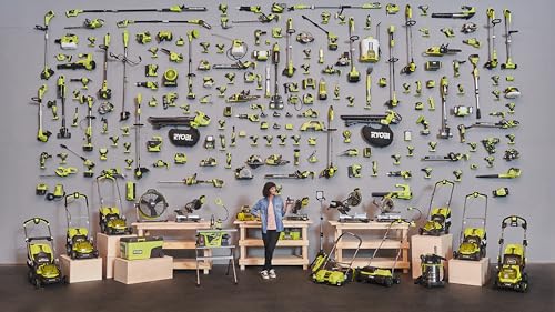 RYOBI - Amoladora angular de 2000 W diam. 230 mm - 6600 rpm - Mango trasero orientable 180° - Soft Start - Viene con 1 disco para desbarbar metal diam. 230 mm y 1 llave de servicio - EAG2000-G