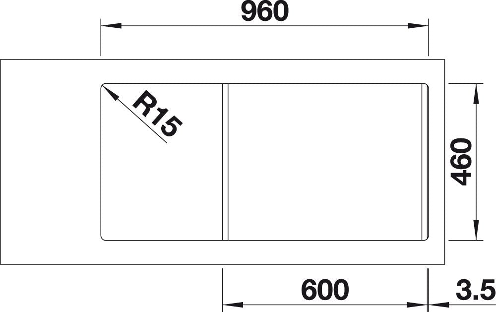 BLANCO 519618 Fregadero de cocina ADON XL 6 S, color gris roca, Small