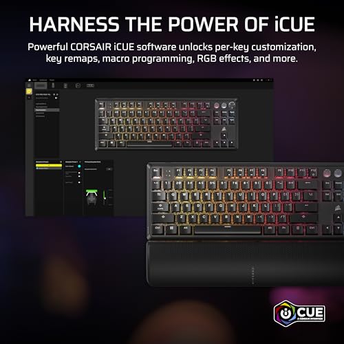 Corsair K70 Pro TKL RGB Magnético-Mecánico con Cable Teclado para Juegos – Interruptores Hiperimpulsores MGX prelubricados – Activador Hall-Effect-Rapid – Hyper-Polling de 8000 Hz – QWERTY NA