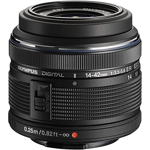 Olympus M.Zuiko Digital 14-42mm F3.5-5.6 II R Lens, for Micro Four Thirds Cameras (Black)