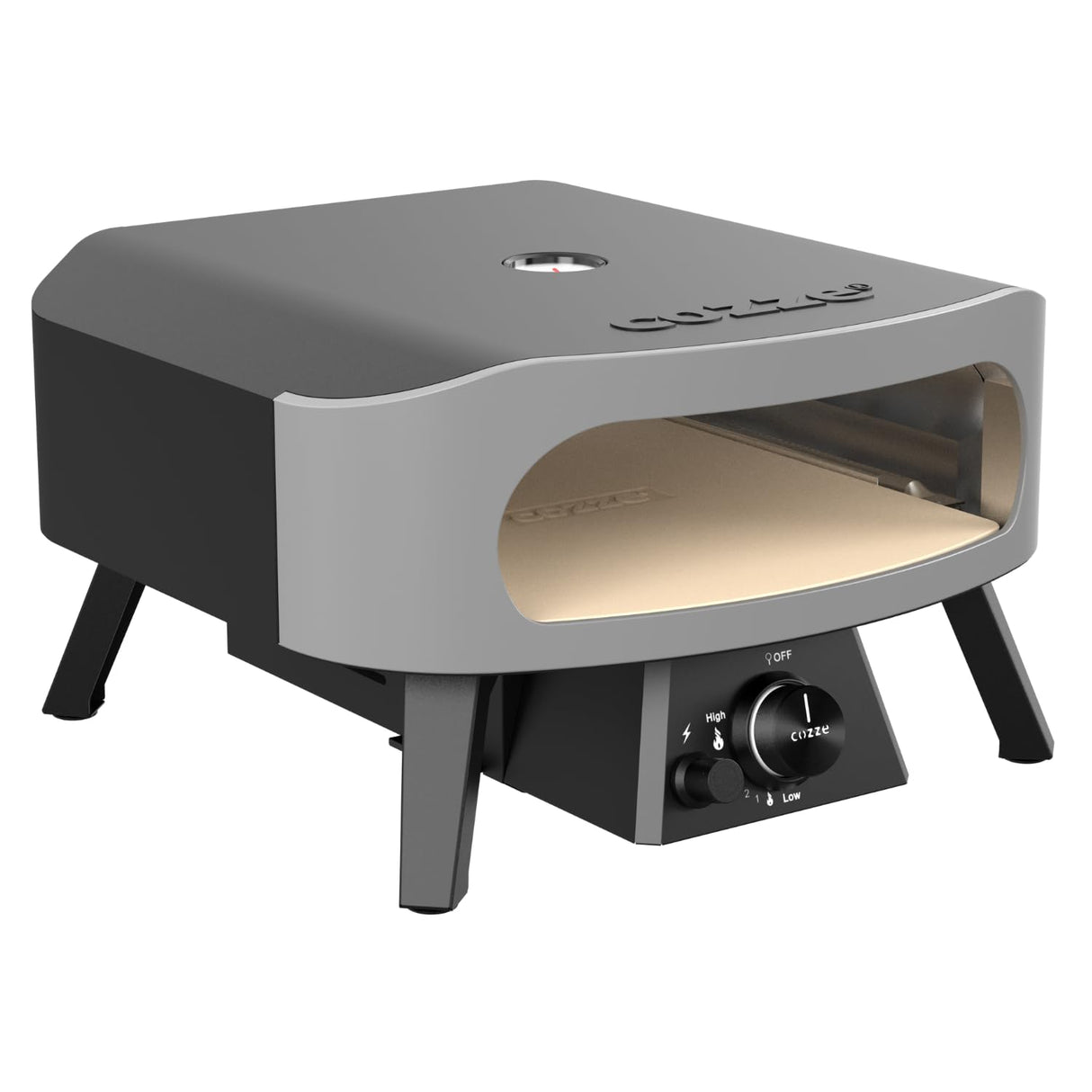 Cozze® Horno para pizza de gas 13" CLASSIC – 30 mbar, potente y rápido, con piedra de cordierita, encendido automático, diseño resistente