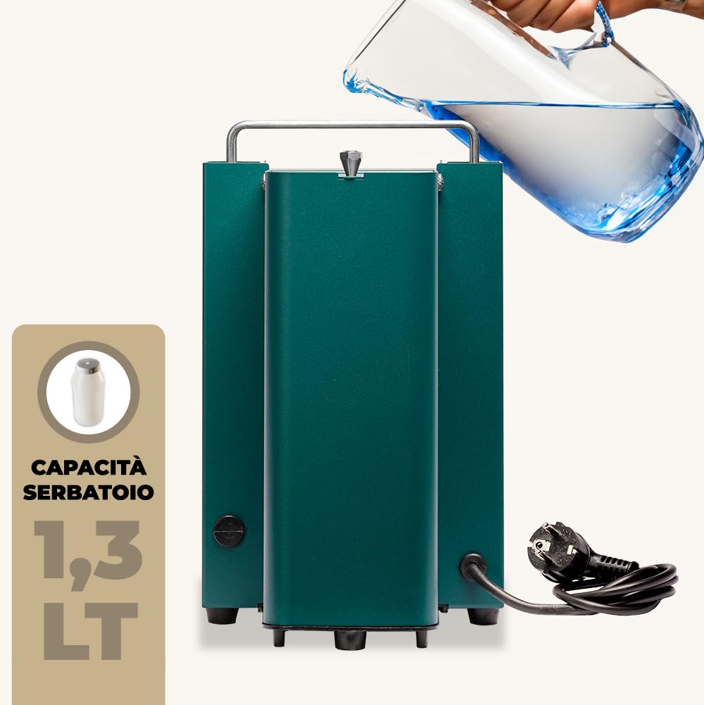 FABER COFFEE MACHINES Pro Mini Deluxe Model | Máquina de cápsulas de café de 44 mm | Acabado verde británico cromado | prensa de almohadilla de latón
