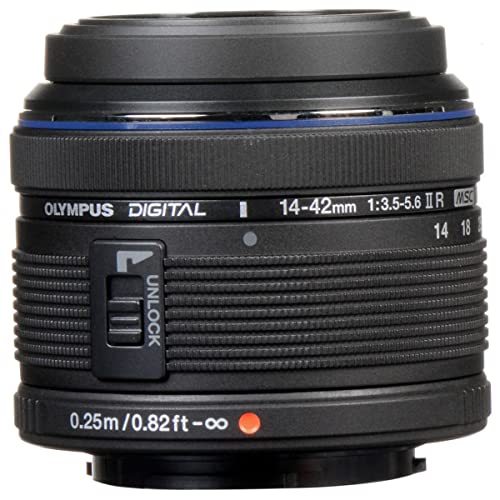 Olympus M.Zuiko Digital 14-42mm F3.5-5.6 II R Lens, for Micro Four Thirds Cameras (Black)