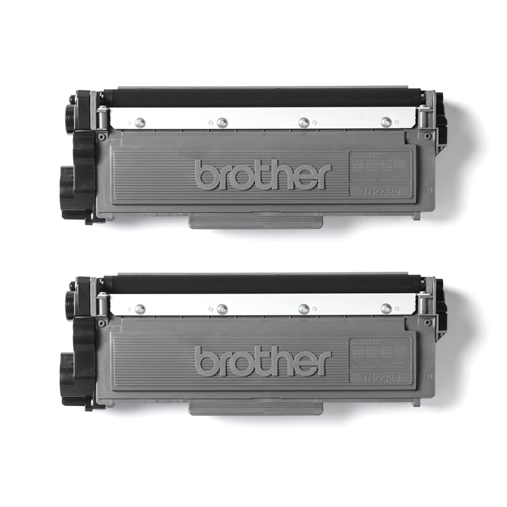 Brother TN2320TWIN, Pack de 2 tóner negro de larga duración, Para las impresoras HLL2300D, HLL2340DW, HLL2360DN, HLL2365DW, DCPL2500D, DCPL2520DW, DCPL2540DN, MFCL2700DW, MFCL2720DW, MFCL2740DW