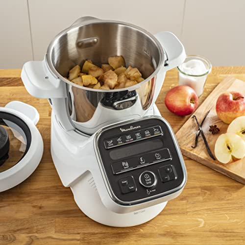MOULINEX COMPANION XL Robot Cooker Tazón multifunción 4.5L 12 programas automáticos Sopas Gazpacho Procesador de alimentos Batidora Batidora Picadora Amasadora Cocinar Vapor 1550W HF80C30D