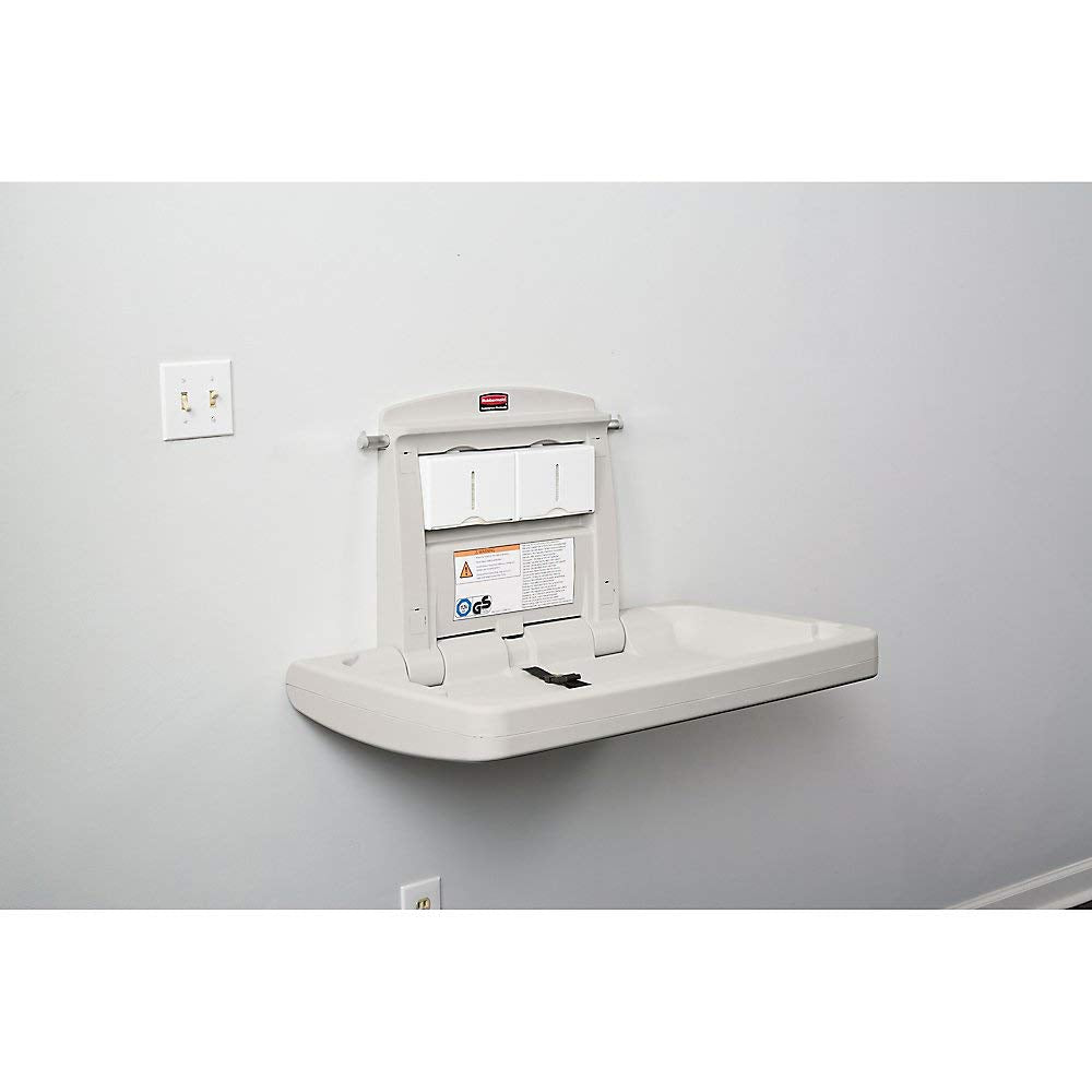 Rubbermaid FG781888LPLAT Cambia Pañales de Pared Horizontal, Plástico, Gris, 54.61 cm x 84.45 cm x 10.16 cm