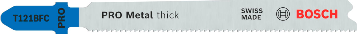 Bosch 100 hojas de sierra de calar Pro Metal thick T121BFC (para chapas de acero, chapa de acero, longitud 92 mm, sierra de calar profesional)
