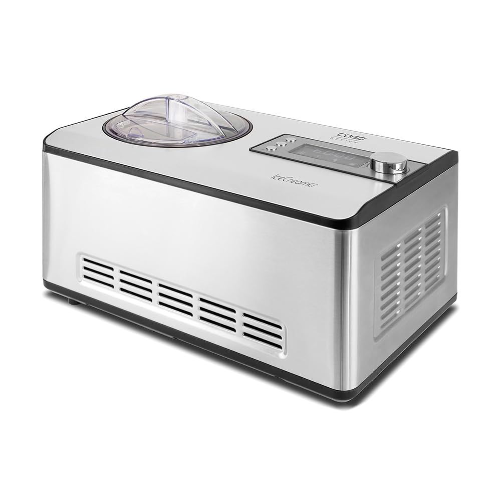 CASO Ice Creamer – 2 en 1 Design Heladera y máquina de yogur con tecnología de compresor, sin necesidad de enfriamiento previo, produce hasta 2 litros de helado, helado o yogur