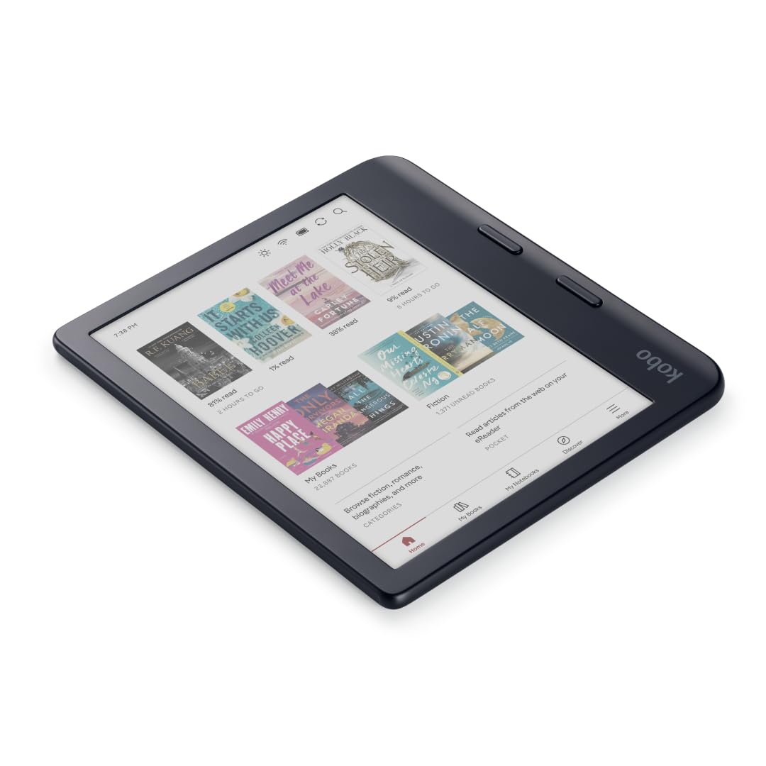 Kobo Libra Colour eReader | Pantalla E Ink Kaleido™ 3 de 7" | Temperatura del Color y Brillo Ajustables | Reducción luz Azul | eBooks y AudioBooks | Memoría 32 GB | Resistente al Agua | Negro