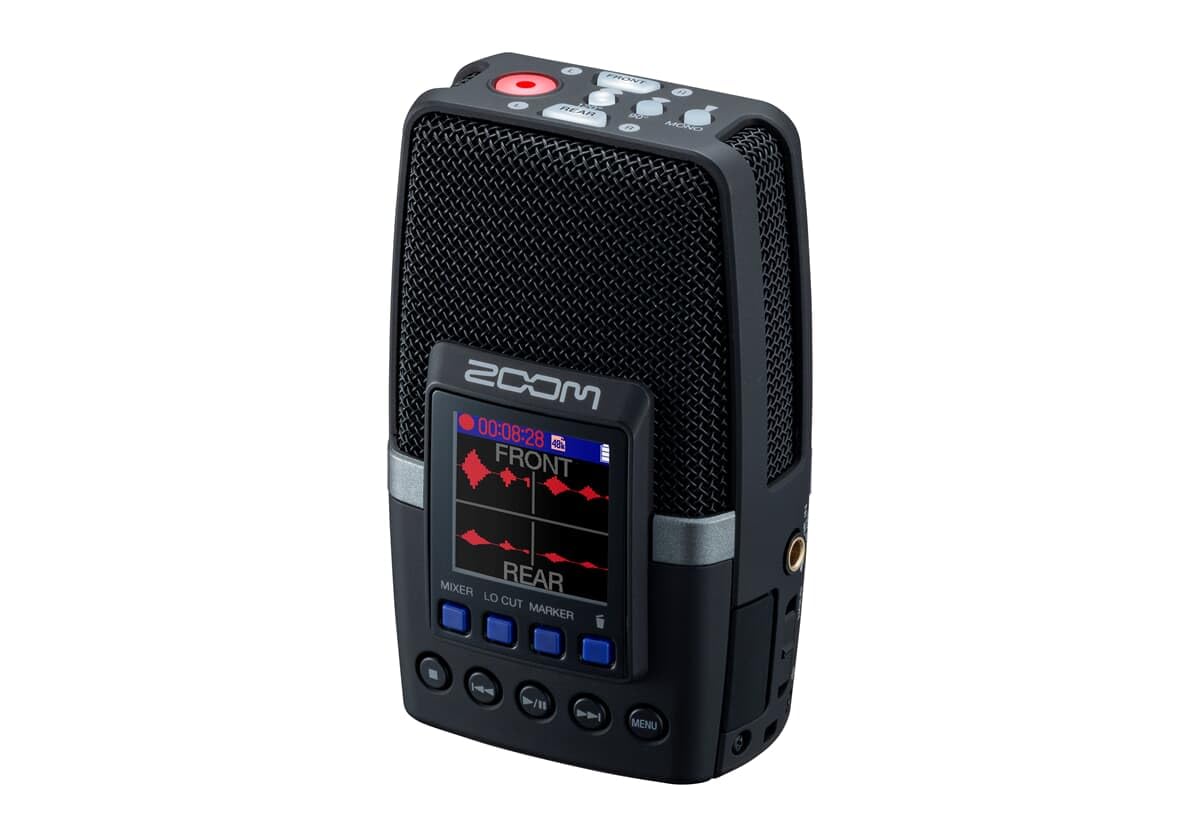 Zoom - H2essential - Grabador Estéreo Digital, Grabador de Voz Profesional de 4 Pistas con Pantalla LCD de 1,3'' y Puerto USB-C, Grabador de Audio Compatible con Mac, PC, Android e IOS, Batería de 20h