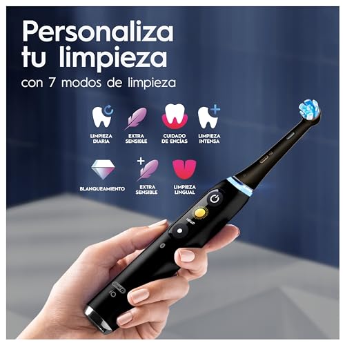 Oral-B iO 9 Oral-B iO 9 Pack Doble, Cepillo de Dientes Eléctrico Negro y Rosa, con 3 Cabezales y 1 Estuche Cargador de Viaje, Diseñado por Braun, Diseñado Por Braun