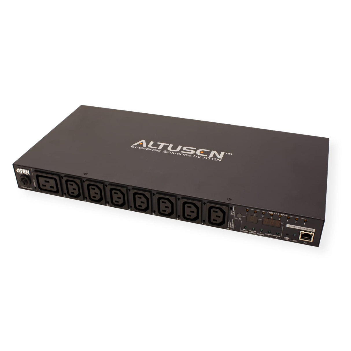 Aten PE6208G unidad de distribución de energía (PDU) 1U Negro 8 salidas AC - Unidad de distribución de energía (PDUs) (Monitorizado, 1U, Horizontal, Metal, Negro, 8 salidas AC)