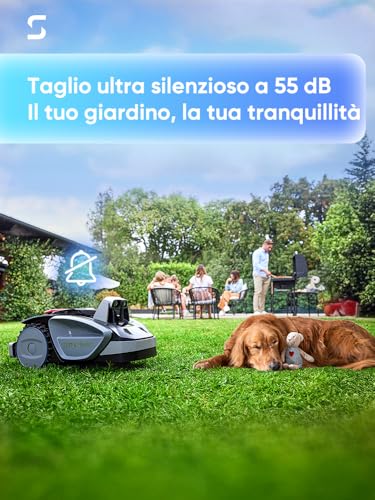Sunseeker V3 Robot cortacésped inalámbrico 600㎡, Robot cortacésped con función de Corte de un Solo Clic, Robot cortacésped Visual basado en IA con prevención de obstáculos Inteligente, Pendiente del