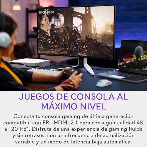 Alienware AW3225QF 32" 4K UHD (3840x2160) 1700R Monitor Gaming Curvo, 240Hz, QD OLED, 0.03ms, NVIDIA G-Sync Compatible, HDR, Dolby Vision, USB-C, DisplayPort, 2X HDMI, 4X USB, 3 Años de Garantía