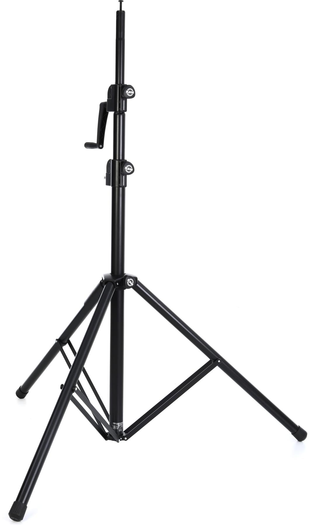 K&M 24730 Trípode Wind-Up 3000 negro, en acero - manivela fácil de usar, con cierre automático - altura hasta 300 cm