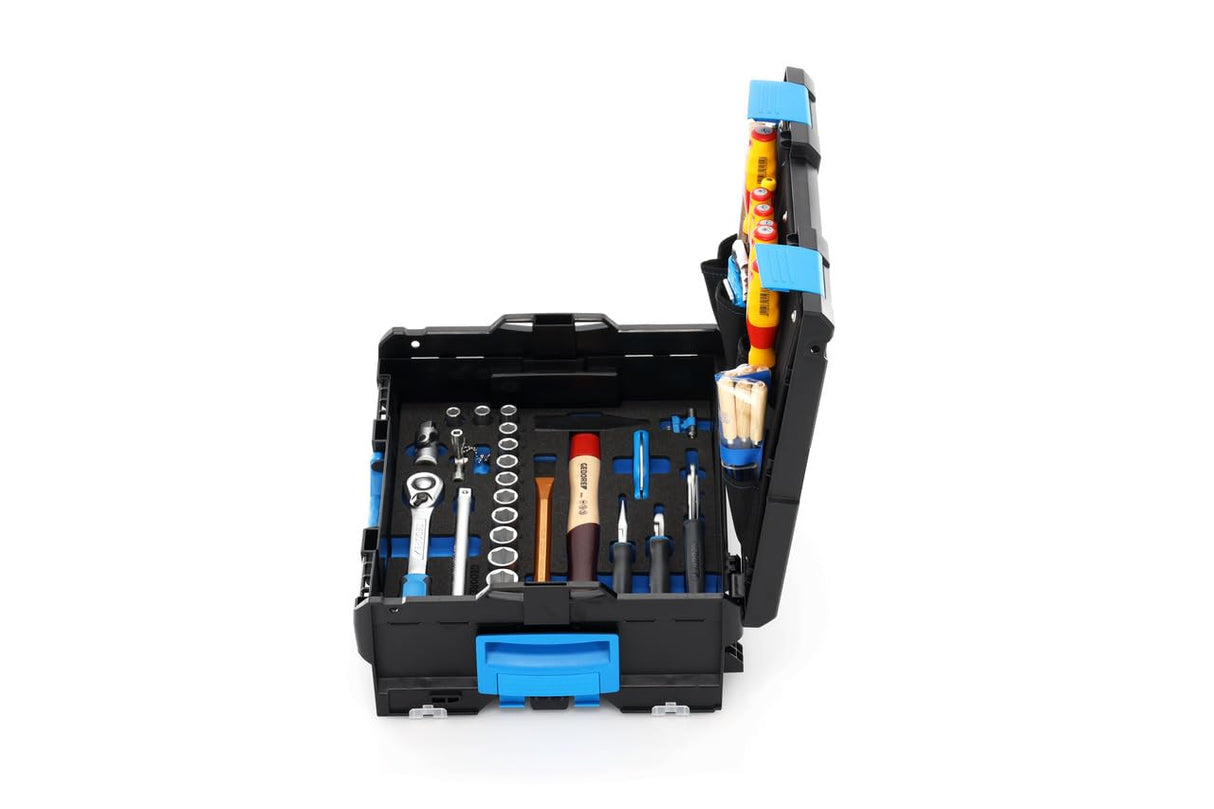 GEDORE Caja de herramientas L-BOXX 136, Juego de 58 piezas, Llena, Herramientas para trabajo y bricolaje, En caja de plástico, 1100-01