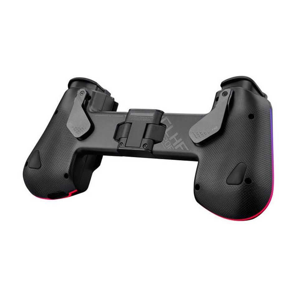 ASUS ROG Tessen - Controlador Gaming para móviles Android, diseño plegable, palancas traseras de aluminio programables, ROG Button, interruptores mecánicos, USB-C de 18 vatios y Aura RGB