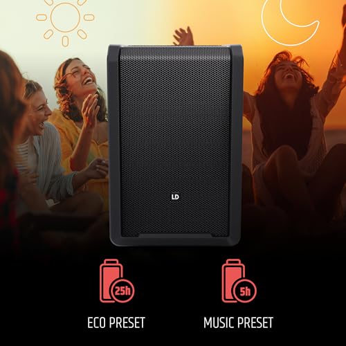 LD Systems ANNY 10 BPH B5 Altavoz móvil para megafonía Bluetooth de 10» con batería Recargable, Mezclador y 1 micrófono de Diadema (Incluye transmisor de transmisora)