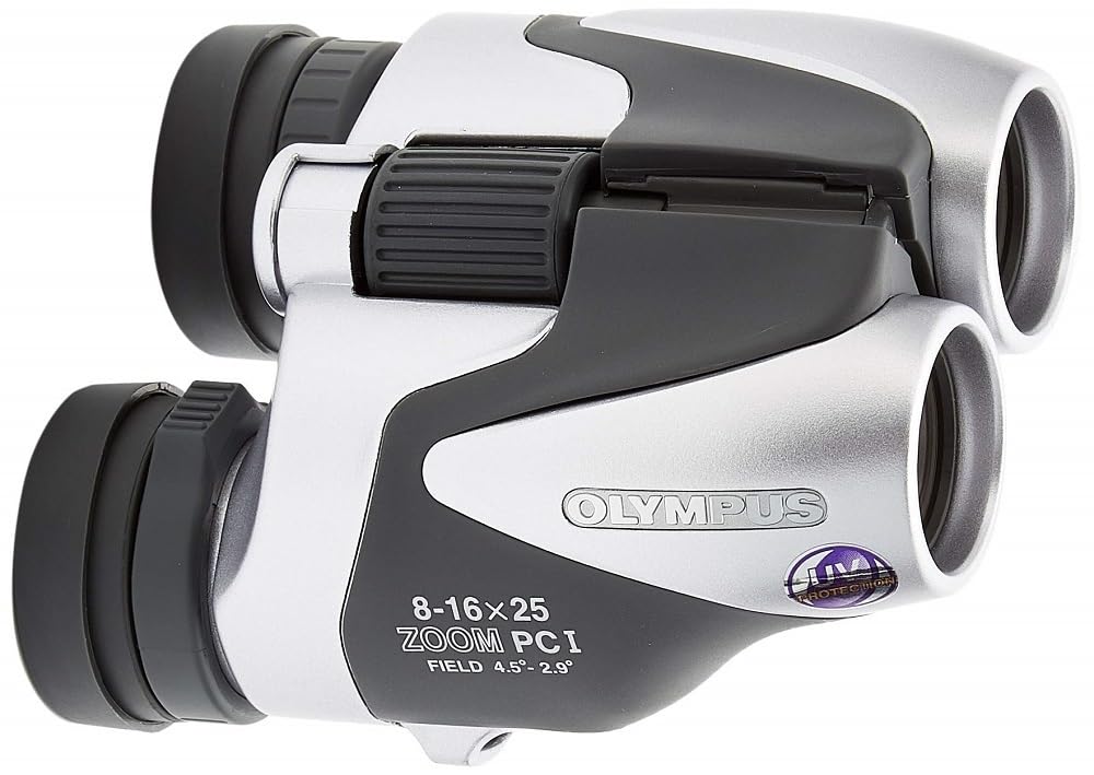 Olympus 8-16 x 25 Zoom PCI - Prismático, Plata y Negro