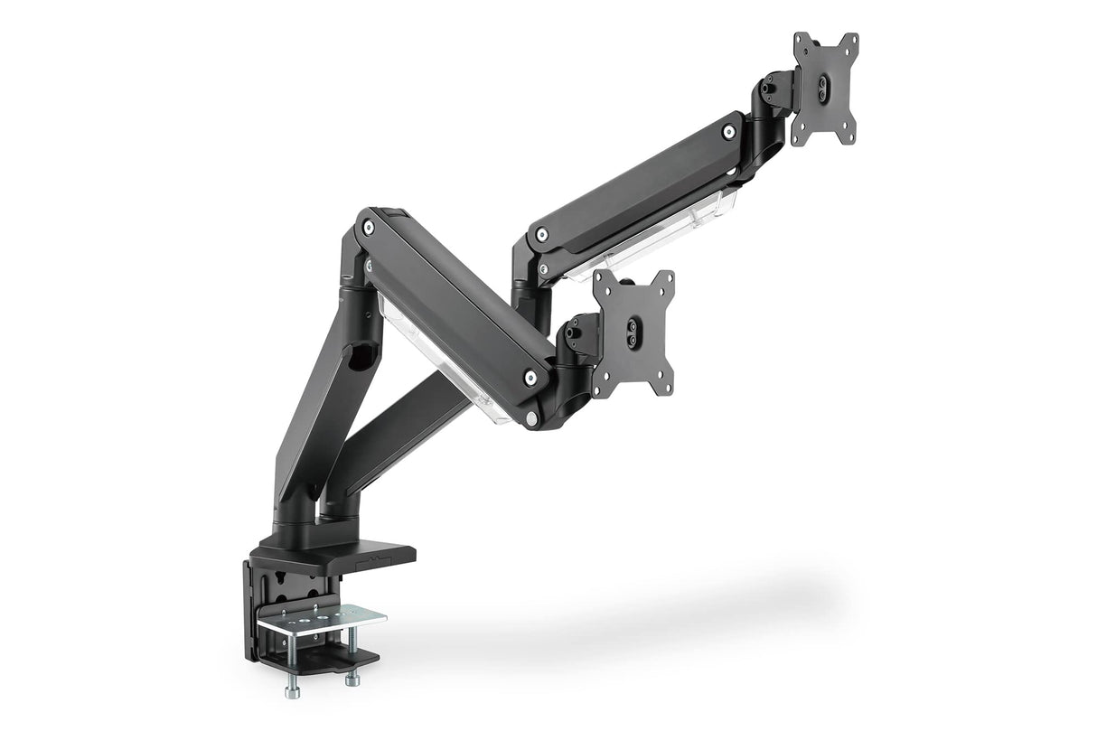 DIGITUS Soporte de mesa para monitor doble con muelle neumático 2x 35", 2x 15 kg máx. negro
