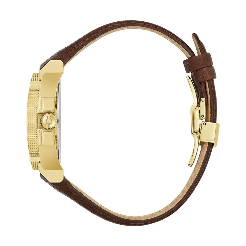 Bulova Reloj Analógico para Hombres de Cuarzo con Correa en Cuero 97B216
