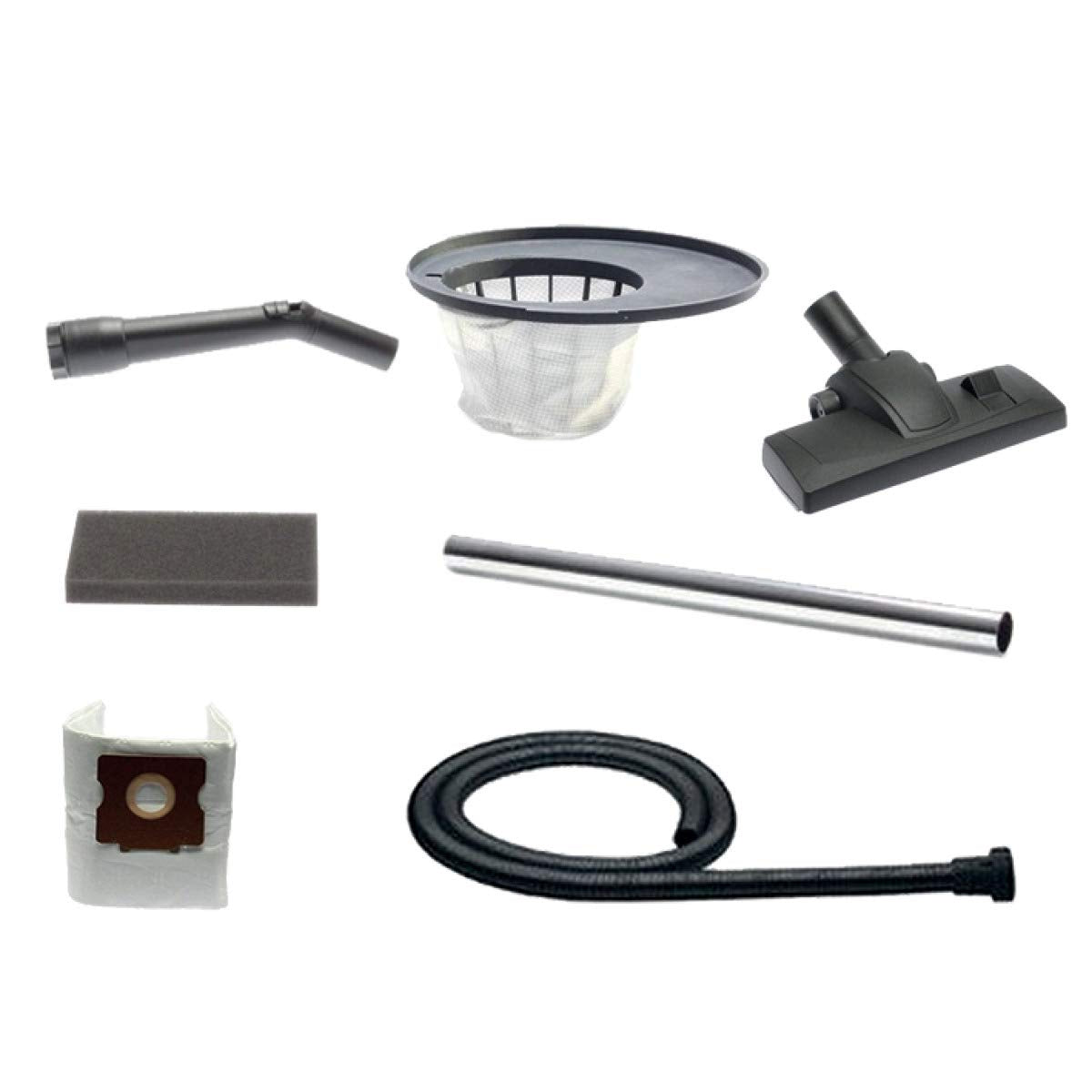 Cleancraft Aspiradora en seco flexCAT 112 Q B-CLASS, depósito de 12 l, para el hogar, forma compacta, con accesorios, 7003135