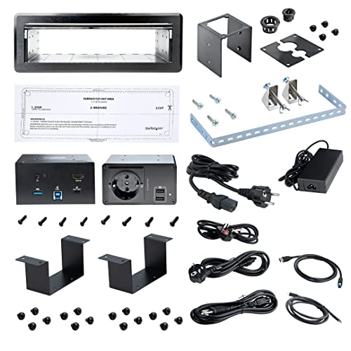 StarTech.com Caja de Conectividad para Mesa de Juntas - Módulo de Conexiones con Docking Station y Alimentación - HDMI PD (KITBXDOCKPEU)