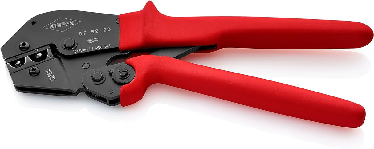 Knipex Alicate para crimpar terminales también para trabajar a dos manos bruñido, con fundas de plástico antideslizantes 250 mm 97 52 23