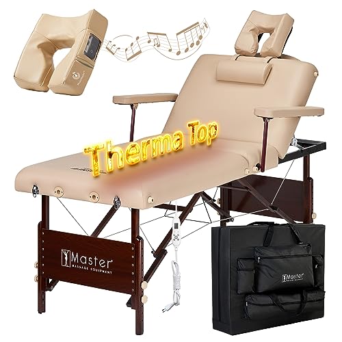 Master Massage Therma Top - Mesa de Masaje portátil Plegable (Madera, 71 cm)