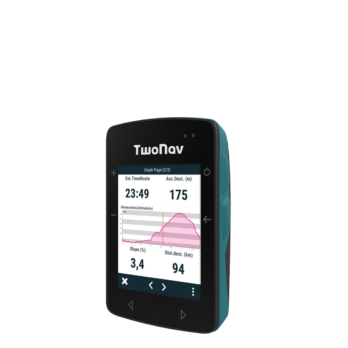 TwoNav Roc (32 GB), GPS con Pantalla 2.7 Pulgadas para MTB, Ciclismo, Gravel o bikepacking con mapas incluidos. Color Turquesa