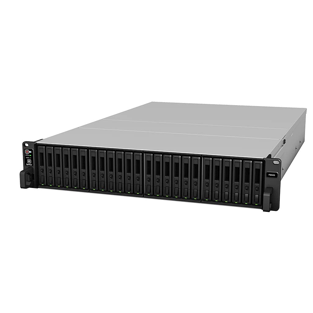 Synology FlashStation FS6400 - NAS Server - 24 Bays - Rack-mountable - Raid 0, 1, 5, 6, 10, JBOD, Raid F1 - RAM 32 GB - Gigabit Ethernet / 10 Gigabit Ethernet - iSCSI - 2U