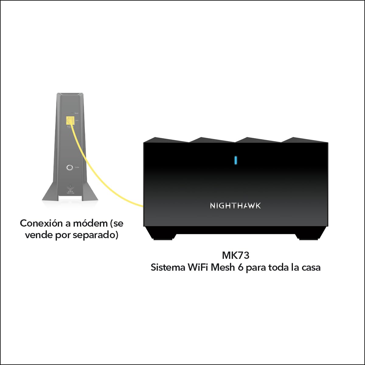 NETGEAR Nighthawk Sistema Mesh WiFi 6 MK73S - Router AX3000 con 2 satélites Extensores, Cobertura de hasta 400 m2 y más de 35 Dispositivos