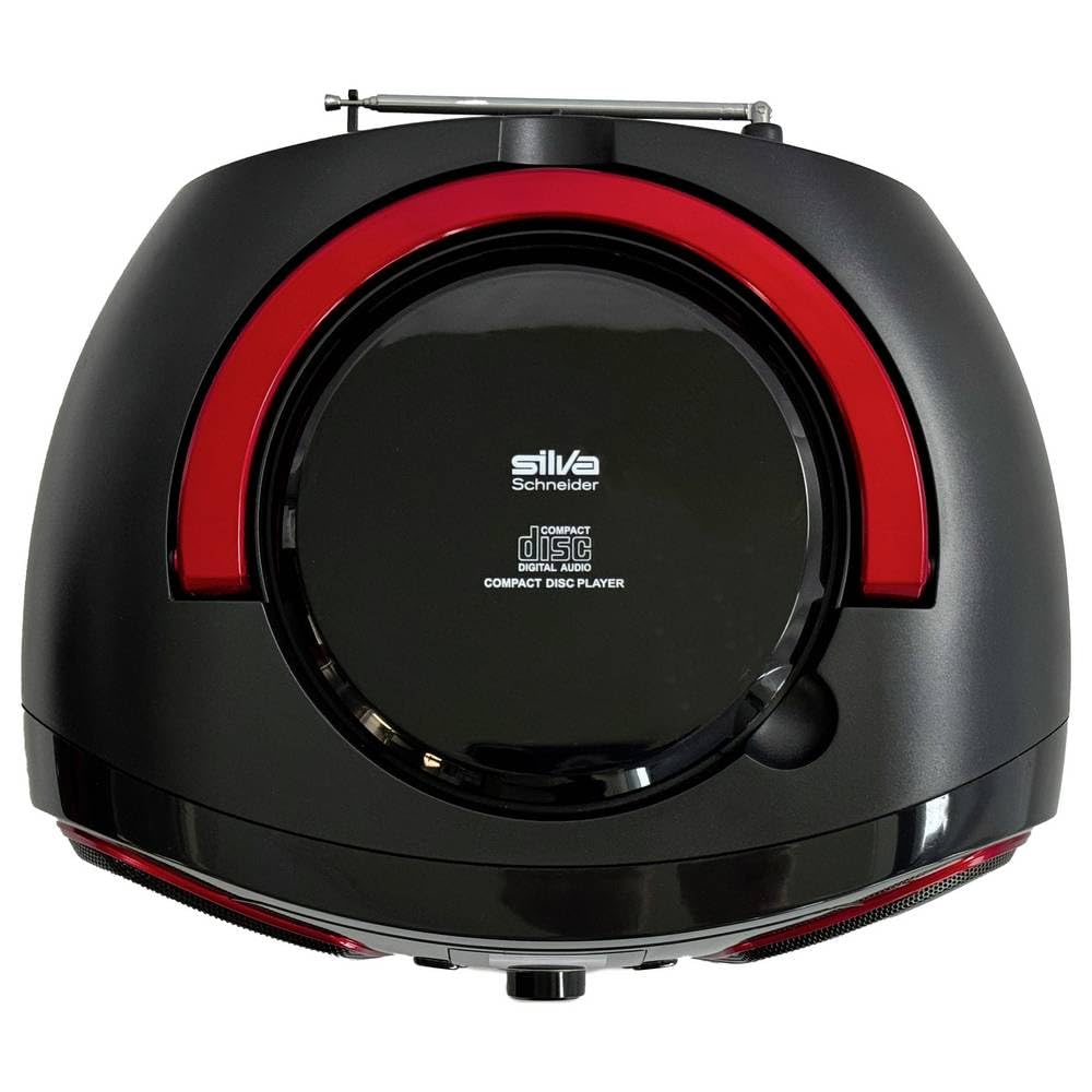 Silva-Schneider MPC 19.4 - Radio FM con Reproductor de CD, AUX, USB, Color Negro y Rojo