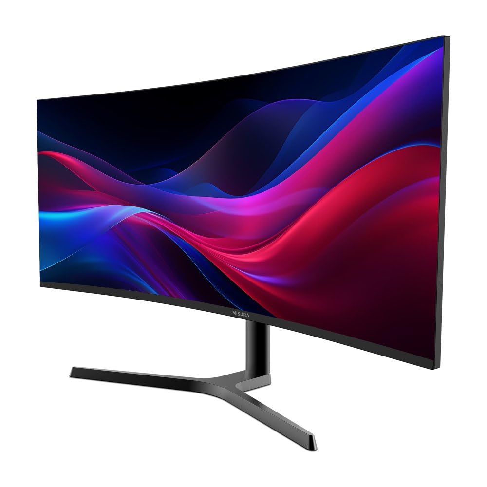 MISURA | Monitor Gaming 34" Curvo | 165 Hz | UW QHD, 21:9 | 1ms | HDR | FreeSync, GSync, Overdrive, Flicker Free | HDMI*2, DP | 4000:1 | Pip & PBP | Luz de respiración RGB | VESA - EG34RWA