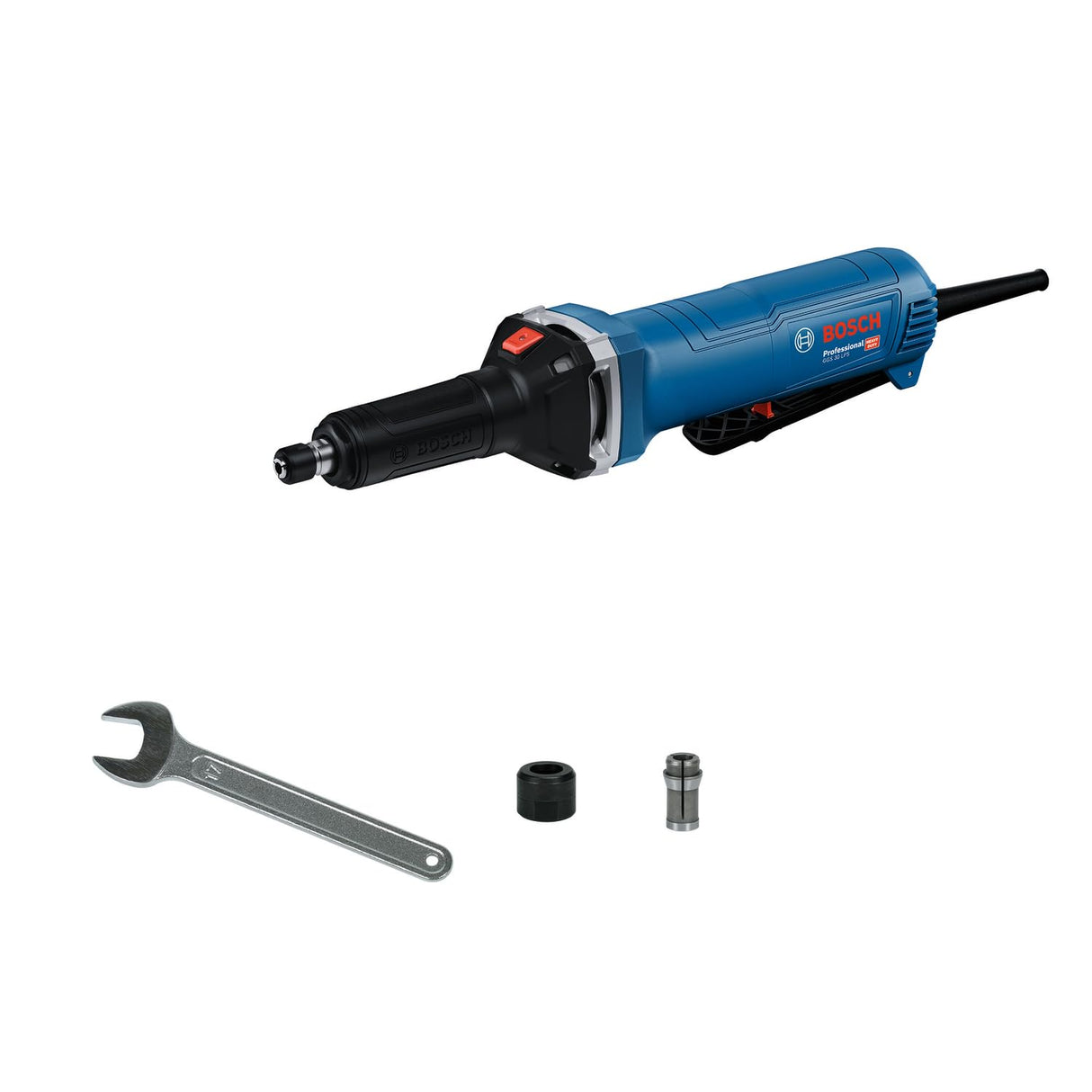 Bosch Professional amoladora recta GGS 30 LPS (750 W, con interruptor PROtection de hombre muerto, función Kickback Control, incl. 1 llave, pinza de sujeción de 6 mm con tuerca)