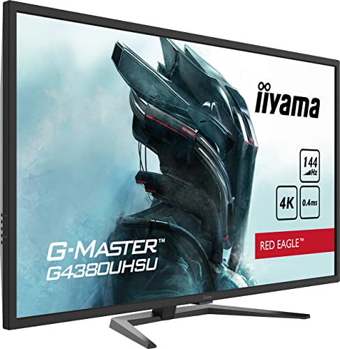 Iiyama G4380UHSU-B1 43" Panel VA, Pro-Gaming, G-Master Red Eagle, UHD 3840x2160, 144Hz, 0,4ms (MPRT), 550cdm² HDR, FreeSync, Altavoces 2X 7W, 2xHDMI 60Hz, 2xDisplayPort 144Hz, USB-HUB (2x2.0 2x3.0)