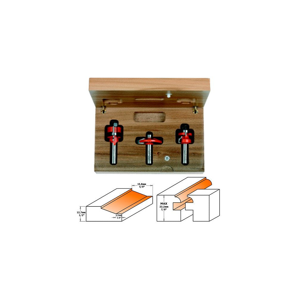 CMT Orange Tools 900.024.11 - Estuche 3 fresas para cocinas hw s 8 (lonnie bird)