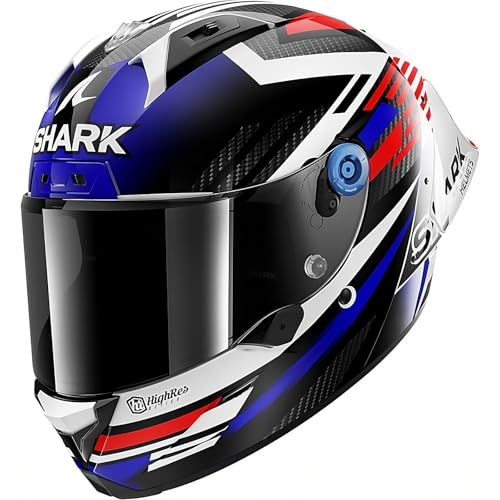 SHARK, Casco Moto Integral AERON GP FIM FIRSTLAP Carbon Blue Red DBR, XXL