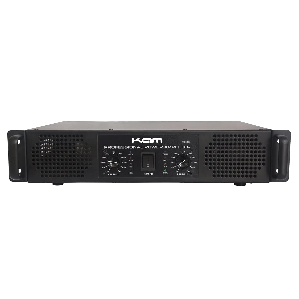 Kam KXR4000 - Amplificador de potencia estéreo profesional, 400 W, montaje en rack de 2U, ideal para sonido en vivo y estudio