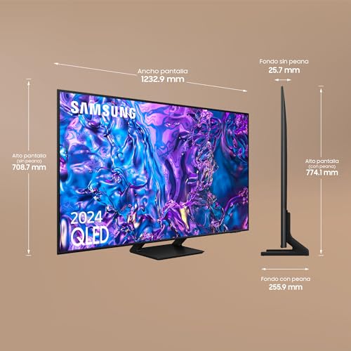 SAMSUNG TV QLED 4K 2024 55Q70D Smart TV de 55" con más de 1.000 Millones de Colores, el Mejor Smart TV, GANA Las partidas a 120Hz y Escucha Todos los Altavoces con Q-Symphony