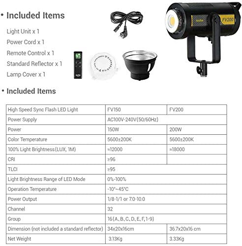 Godox FV200 HSS LED light 18000 LUX