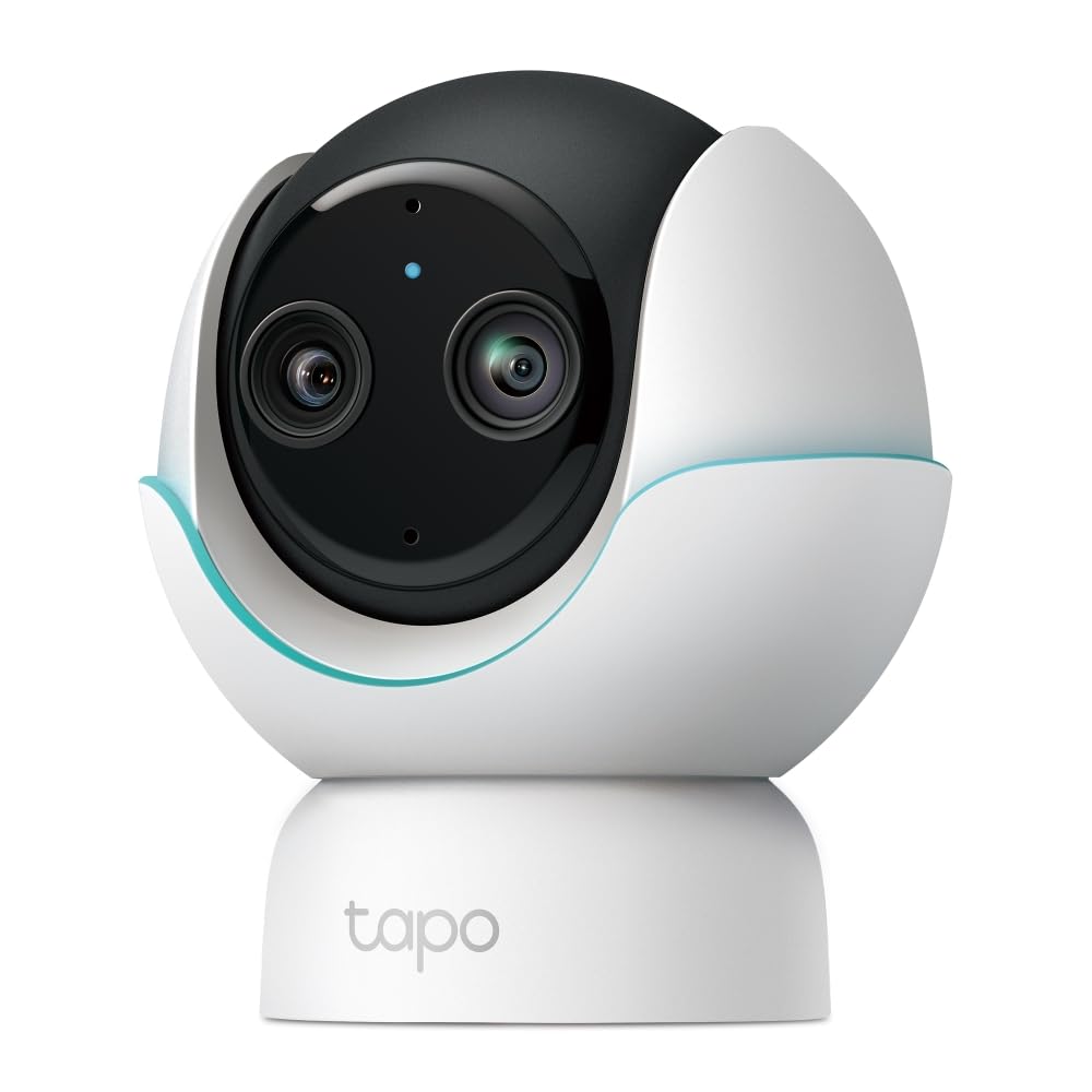 Tapo C840 - Cámara Inteligente de Lentes Dobles – Monitor para Bebé 2 K 4 MP + 1080p, Pan/Tilt, Visión Nocturna Invisible, Detección AI, Audio Bidireccional