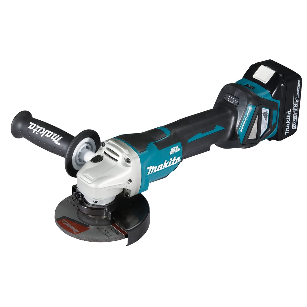 Makita DGA515Z - Amoladora angular inalámbrica de 18 V con interruptor de remo (sin batería, sin cargador)