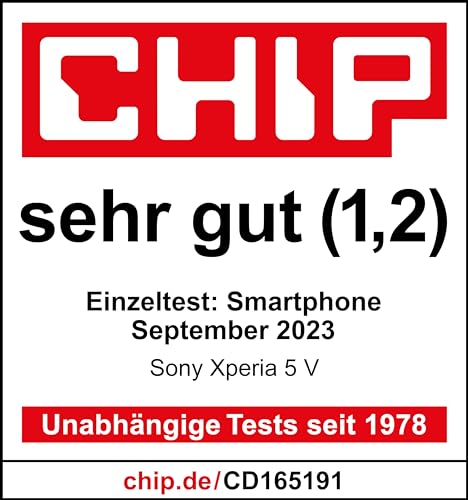 Sony Xperia 5 V (6,1 Pulgadas, 21:9, HDR OLED 120 Hz, más de 24 Horas de duración de la batería, Sensor Next Gen y ZEISS, Clavija de 3,5 mm, IP65/68) 24 + 12 Meses de garantía del Fabricante