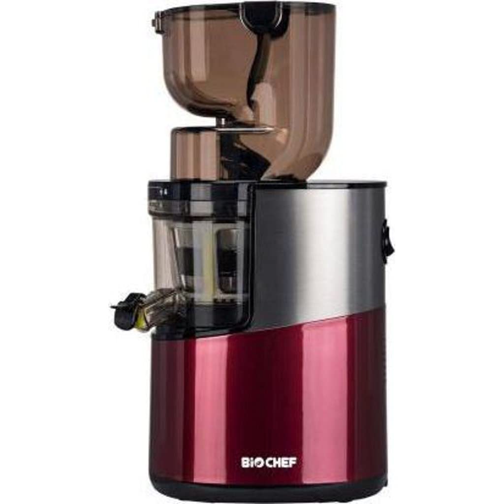 BioChef Atlas Whole Slow Juicer Pro – Extractor de zumos, 400 Watts, 40 RPM, licuadora en frío. Garantía de por vida en el motor. (Rojo)